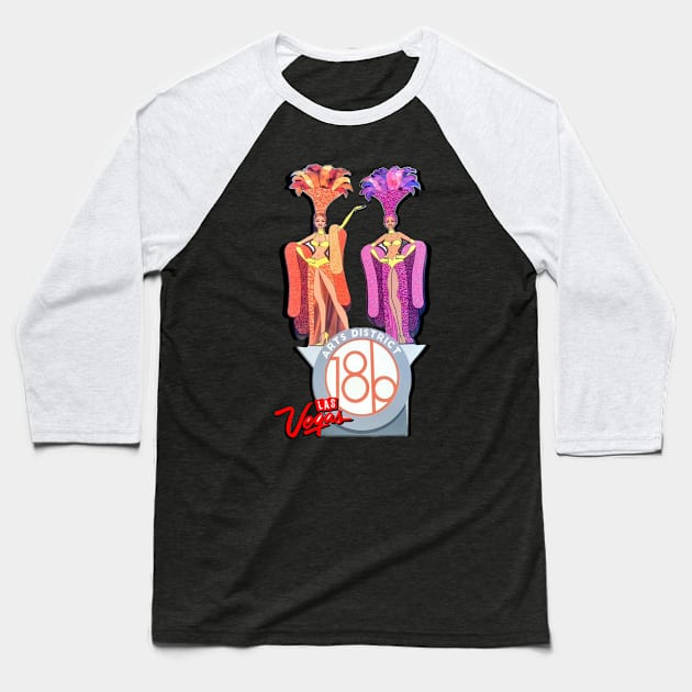 Vegas Showgirls - Arts District Version 2.0 Baseball T-Shirt by Black Country Vlogger